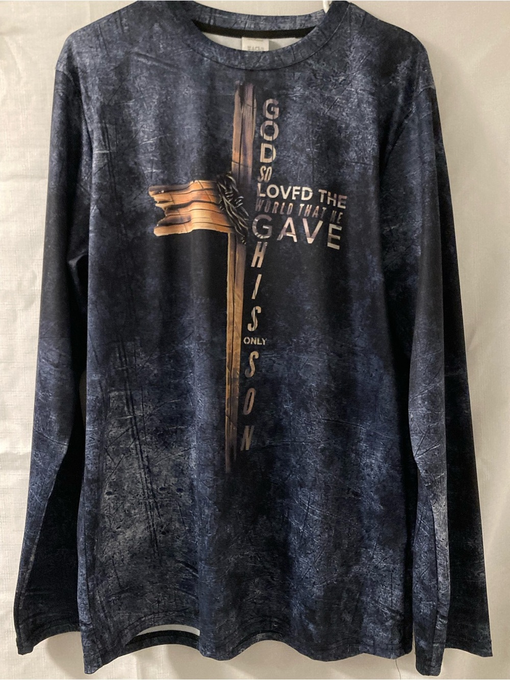 Unbranded Men’s Christian Cross Graphic Long Sleeve Shirt Large